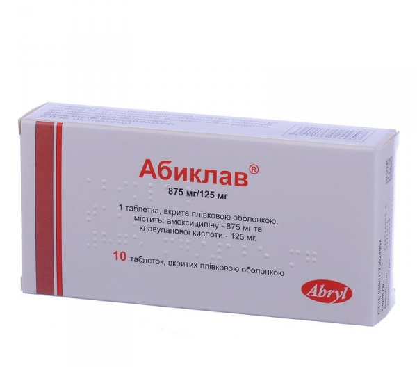 АБИКЛАВ табл. п/о 875 мг + 125 мг №10